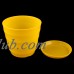 Home Office Plastic Round Plant Planter Container Flower Pot Yellow 13cm Dia   